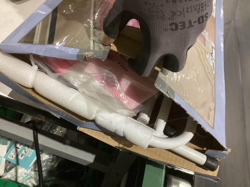 Condition photo showing As Is for Dream On Me Adjustable Mesh Bed Rail, Two Height Levels, Ready To Use, Compatible with Twin Size Beds, All Steel construction, Equipped with Guard Gap, Durable Nylon Fabric Mesh, Pink