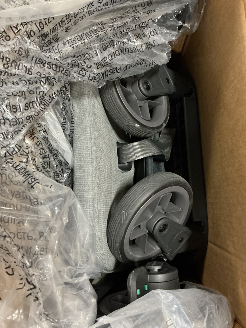 Condition photo showing As Is for UPPAbaby Minu V3 Travel Stroller | Lightweight + Compact Design | One-Hand Fold + Unfold | from Birth + Overhead Compatible | Greyson (Charcoal Mélange/Carbon Frame/Saddle Leather)