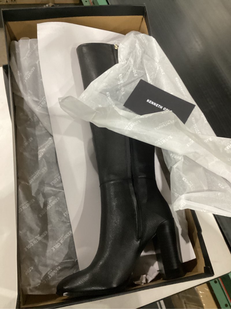 kenneth cole new york women's justin high heel knee boot, black, 7 m us
