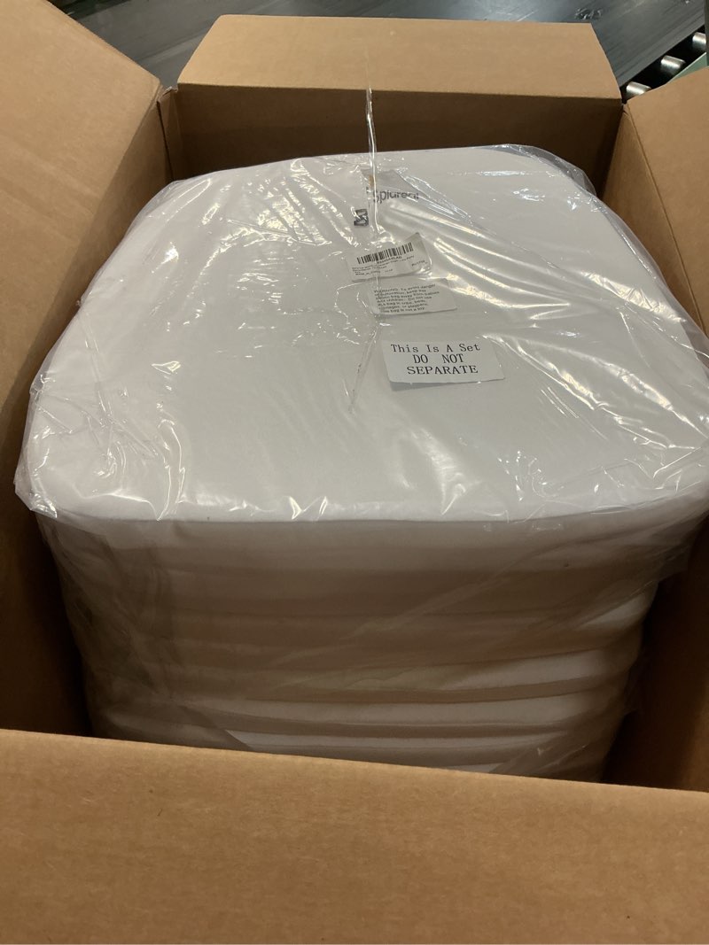 Condition photo showing New/Like New for spiareal wedding chiavari chair cushion 15 x 15 inch seat cushion dining chair pads with ties non slip memory foam kitchen chair pad for wood resin chiavari chairs party decor(white, 12 pieces) white 12