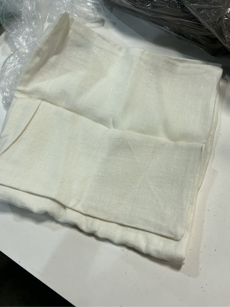 Condition photo showing Good Condition for european linen oversized lumbar pillow cover, 12"x48", ivory