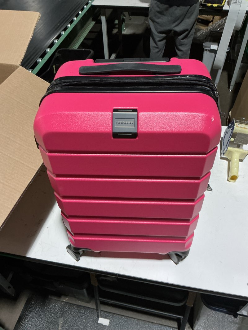 Condition photo showing Good Condition for KROSER Hardside Expandable Carry On Luggage with Spinner Wheels & Built-in TSA Lock, Durable Suitcase Rolling Luggage with USB Port, Carry-On 20-Inch Magenta