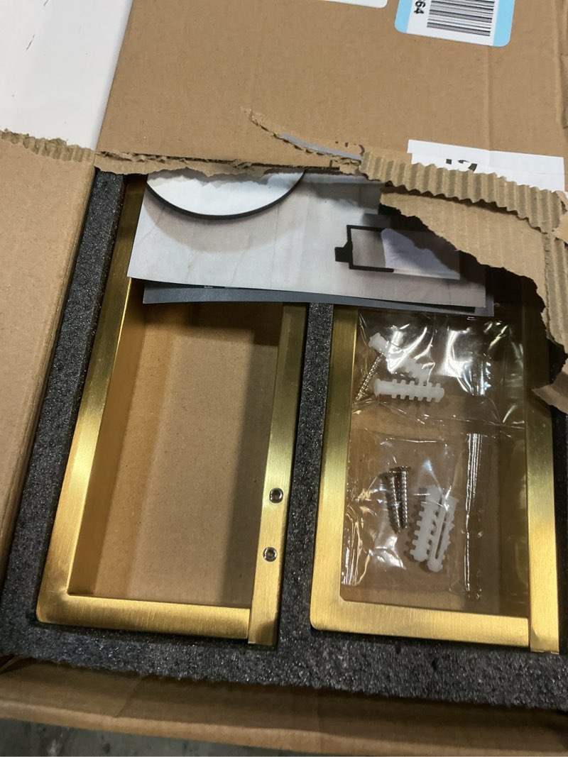 Condition photo showing New/Like New for Bathroom Hardware Set Towel Rack - 4pcs Brushed Gold 304 Stainless Steel Bathroom Accessories Wall Mounted 24 Inch Towel Bar