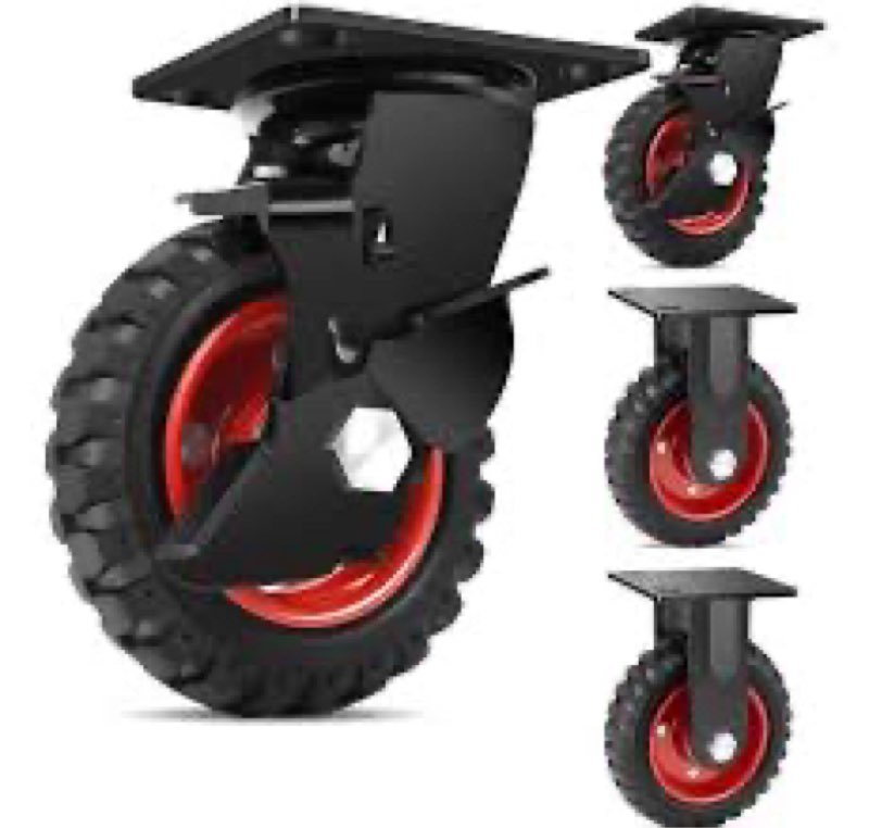 w b d weibida 5 inch heavy duty caster wheels set of 4, 2200 lbs outdoor industrial wheels swivel la