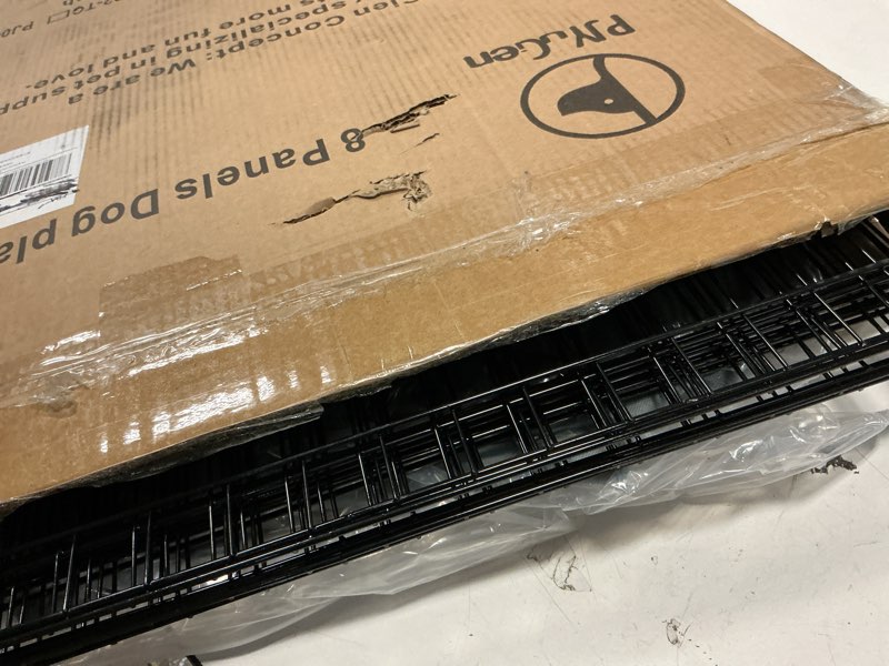 Condition photo showing Good Condition for PJYuCien Dog Playpen, 8 Panels 24’’H Dog Pens Indoor with Bottom Pad, Metal Foldable Pet Puppy Exercise Fence Crate Kennel, Better for Small Animals,Grey Grey 24"H Playpen+Bottom Pad