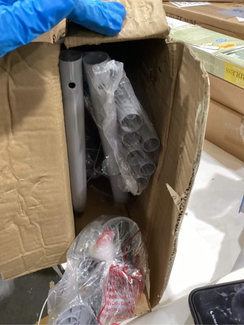 Condition photo showing As Is for FUNLIO Baby Jumper with Stand for 6-24 Months, Infant Jumper for Indoor/Outdoor Play, Toddler Jumper for Baby Girl/Boy, with Adjustable Chain, Easy to Assemble & Store (with Stand) - Grey