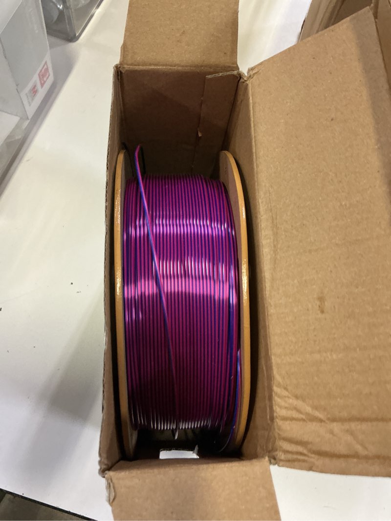 Condition photo showing Good Condition for pla filament 1.75mm, tri-colors gradient rainbow silk pla | smooth printing, neatly wound 3d printer filament 1kg spool(2.2lbs), red/blue/green