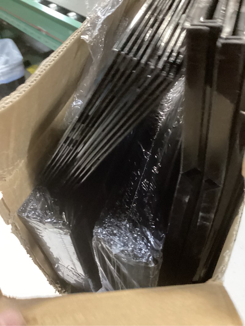 Condition photo showing As Is for Clemate Upgraded X-Large Shoe Storage Box,12 Pack,Shoe Box Clear Plastic Stackable,Drop Front Shoe Box with Clear Door,Shoe Organizer Containers For Sneaker Display,Fit up to US Size13, Black Black-12P US13