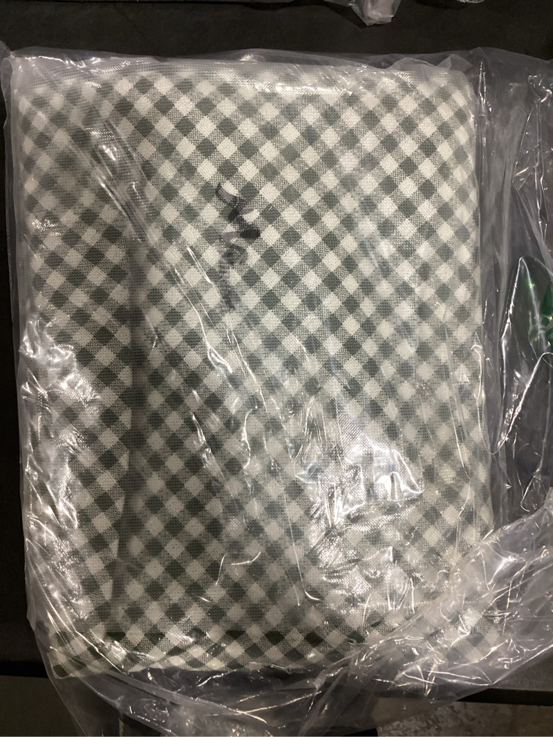 Condition photo showing item condition for Green Gingham Ruffled Tablecloth 70 x 70 Inches Round Cotton Linen Checkered Table Cloth Buffalo Plaid Farmhouse Vintage Decorative Tablecover for Picnic Kitchen Dining Room Home Party 70" (Round) Green