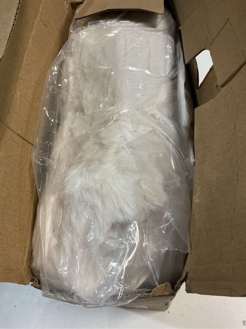 Condition photo showing New/Like New for cozy bliss faux fur throw blanket for couch, fuzzy soft plush thick bubble blanket for sofa bedroom living room, 50 * 60 inches cream white cream white throw(50" x 60")