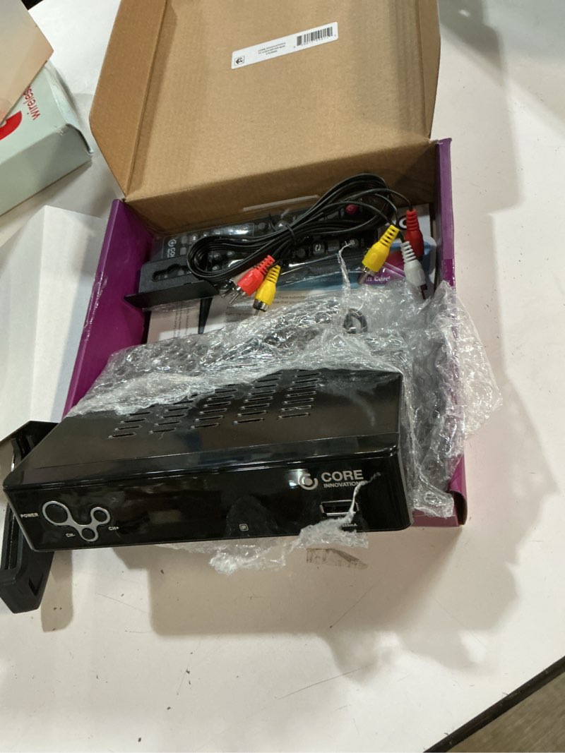 Condition photo showing As Is for core innovations ctcb105 over the air digital tv converter & dvr box