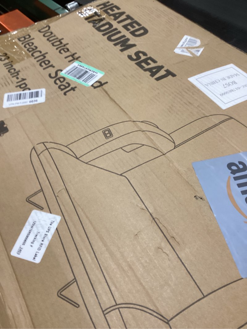 Condition photo showing New/Like New for Suteck Dual-Sided Heated Stadium Seats for Bleachers with Back Support, 23" Portable Heated Bleacher