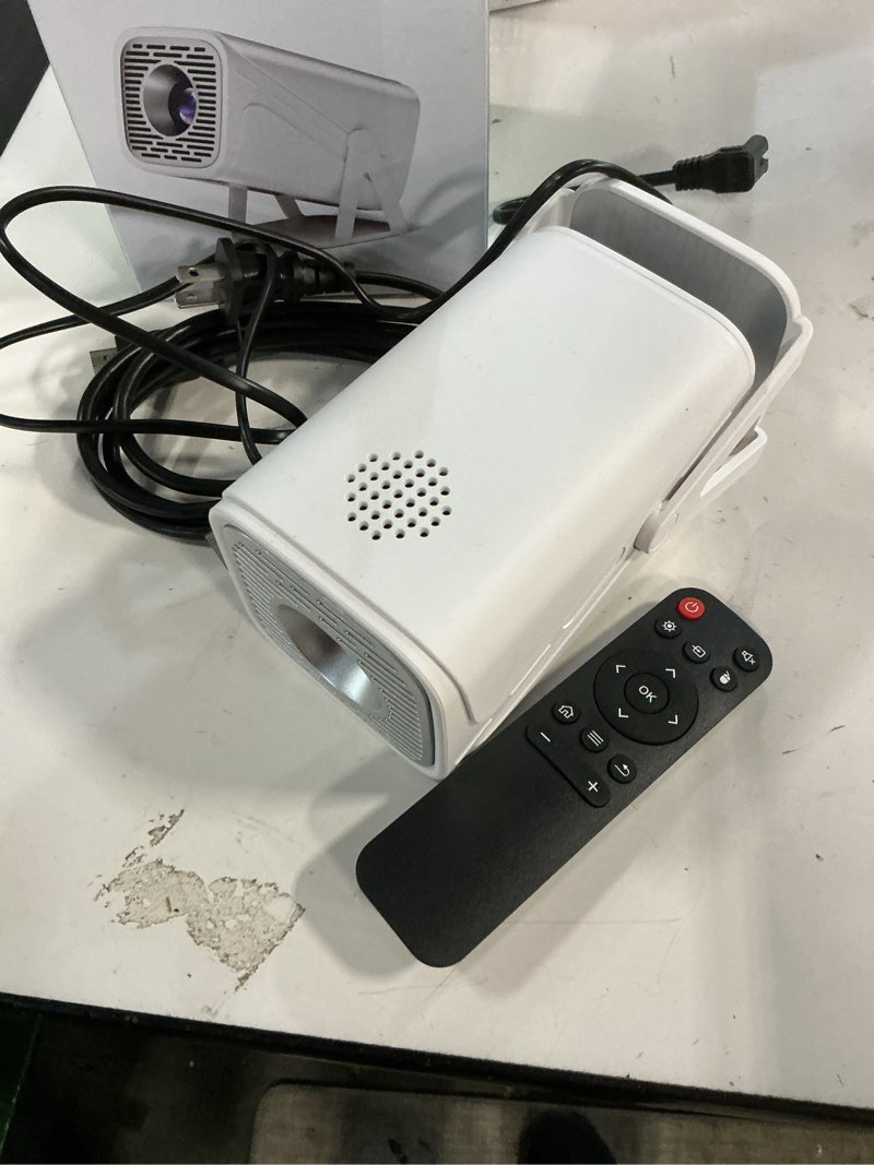 Condition photo showing Good Condition for mini projector with wifi and bluetooth, 4k support full hd 1080p portable outdoor movie projector with android system & built-in apps, smart proyector for bedroom, phone and movie night z320-white