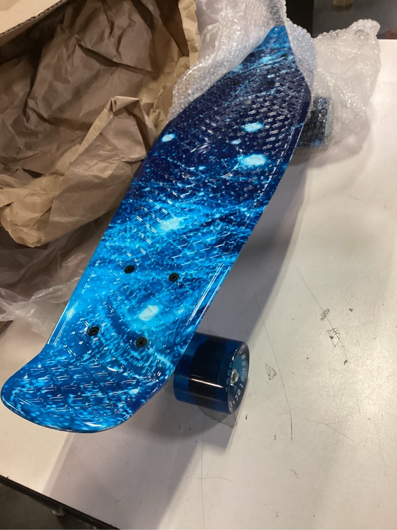 Condition photo showing Good Condition for Skateboards Complete 22 Inch Mini Cruiser Retro Skateboard for Kids Boys Youths Beginners The Starry Sky
