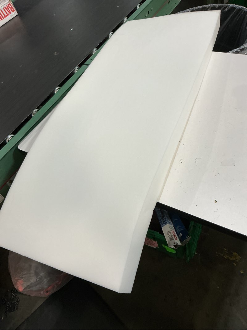 Condition photo showing As Is for foamtouch 4" x 24" x 72" cushion and upholstery foam, white