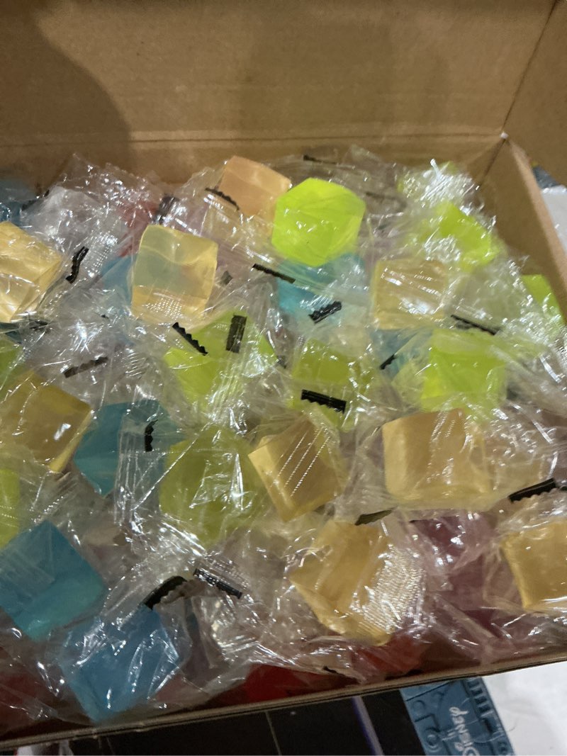 Condition photo showing Good Condition for thenshop 160 pcs mini ice cube stress balls bulk squeeze square ball stress relief sensory playthings ice cube for adults birthday gifts party favor prize bags box filling, 8 colors