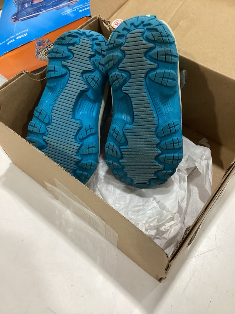 Condition photo showing As Is for merrell  moab speed 2 low a/c waterproof (toddler) 6 little kid turq/coral