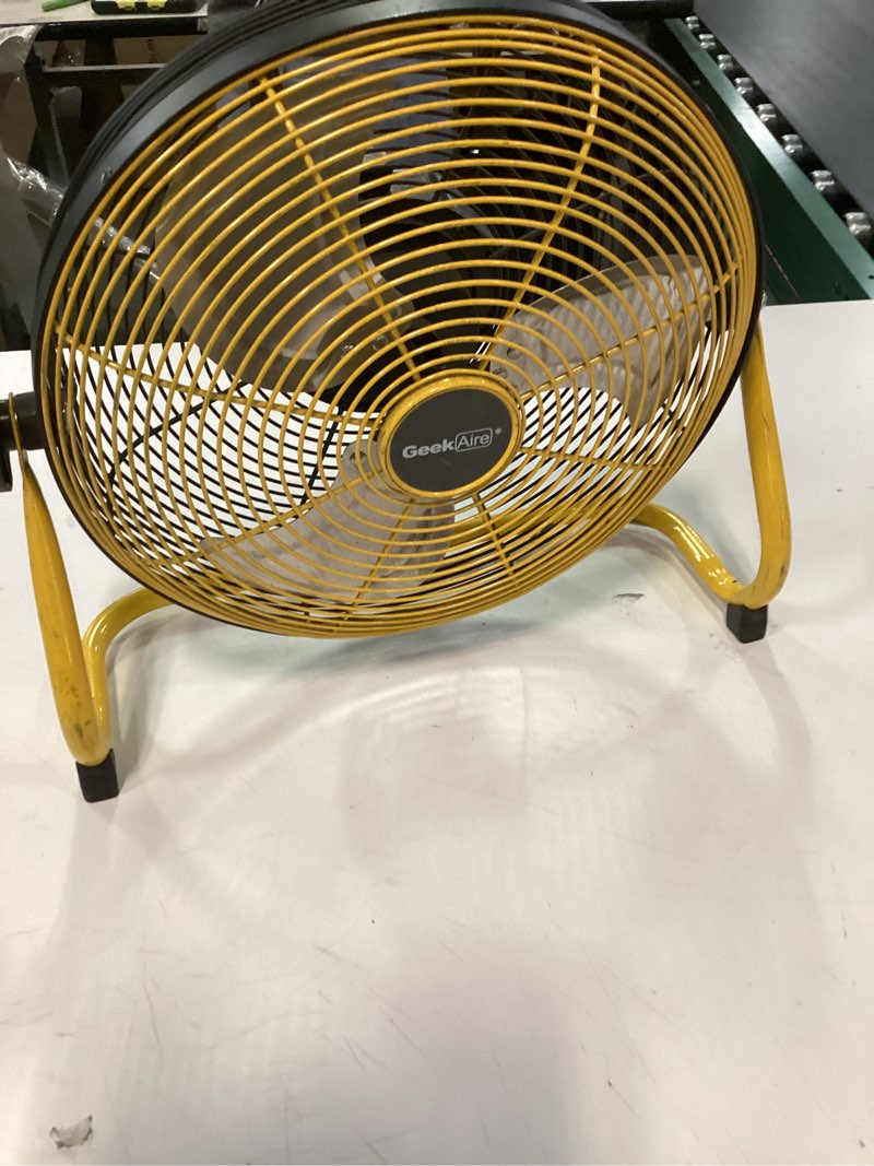Condition photo showing As Is for ((SIMILAR))Simple Deluxe 12 Inch 3-Speed High Velocity Heavy Duty Metal Industrial Floor Fans Oscillating Quiet for Home, Commercial, Residential, and Greenhouse Use, Outdoor/Indoor, Black 1 Pack 12 Inch Floor