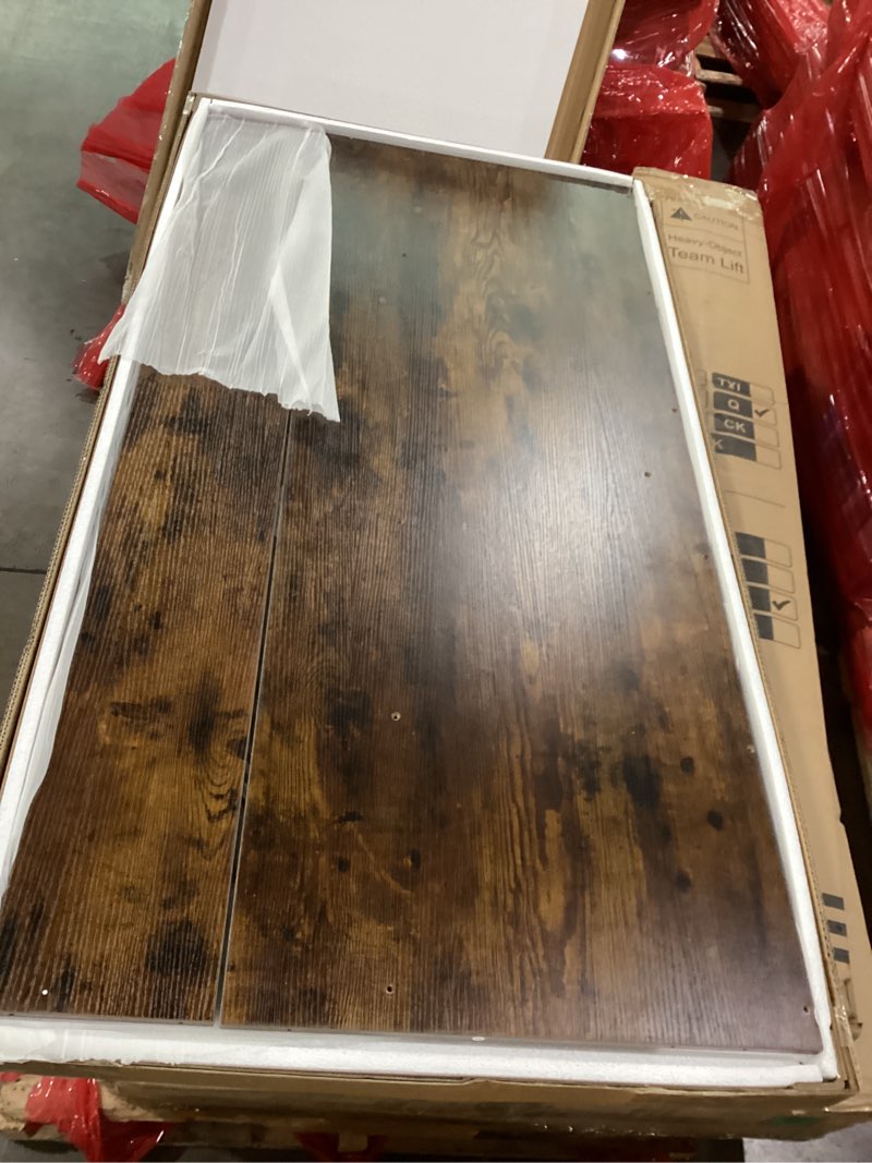 Condition photo showing New/Like New for 2-Tier Washer Dryer Countertop, Washer and Dryer Countertop with Shelf 54" W X 27.5" D Laundry Countertop Over Washer and Dryer 20" H Guard with Non-Slip Pads Large Space for Folding Clothes Rustic Rustic Brown 2-Tier 54"Wx27.5"Dx20"H