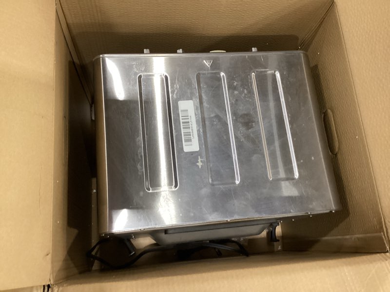 Condition photo showing As Is for *not tested* Cuisinart Air Fryer Toaster Oven, 1800W, 8-in-1 with Air Fry, Convection, Broil & Warm, 0.6 Cubic Feet, 60-Minute Timer, TOA-70NAS, Stainless Steel Stainless Steel Convection Toaster Air Fryer Oven w/ Grill
