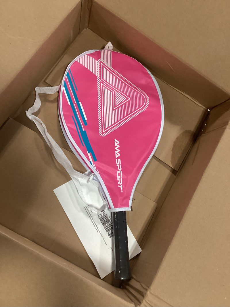 Condition photo showing Good Condition for ama sport kids tennis racket for junior toddlers starter kit 17-25" tennis racquet for girls and boys with 420d nylon shoulder strap bag graffiti pink 21 inch