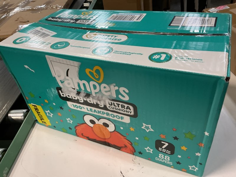 Condition photo showing New/Like New for Pampers Diapers - Baby Dry - Size 7, 88 Count, Absorbent Disposable Infant Diaper (Packaging May Vary) Size 7 88