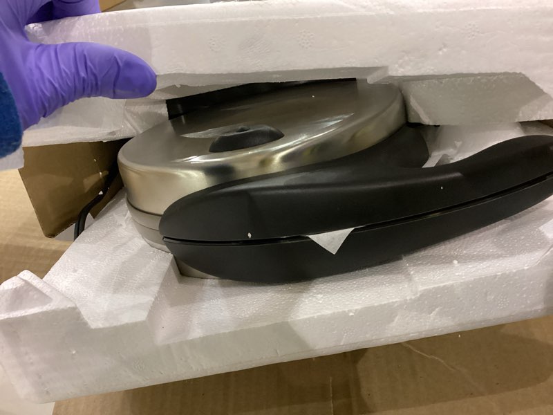 Condition photo showing As Is for Presto 03510 Ceramic FlipSide Belgian Waffle Maker, Nonstick, Cool Touch Handles, Black