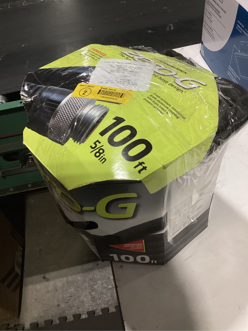 Condition photo showing As Is for zero-g teknor apex 5/8-in x 100-ft premium -duty kink free woven gray hose