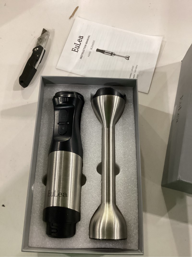 Condition photo showing New/Like New for 2026 new immersion hand blender, 1200w with 5-speed settings, stainless steel blades,with scratch-resistant design, gift box packaging. an ideal choice for blending soup, mayonnaise