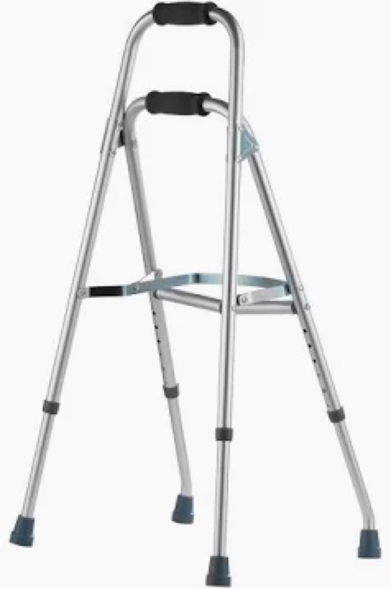 vevor folding hemi walker, one arm folding walker for seniors with 6-level adjustable height, lightweight aluminum | side one-hand style mobility aid for elderly handicapped disabled, up to 350lbs