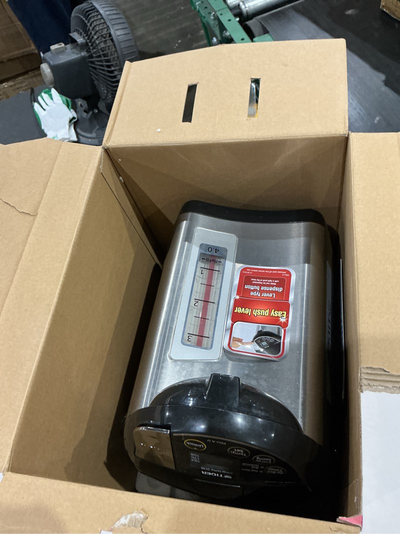 Condition photo showing As Is for tiger pdu-a40u electric water boiler and warmer (135 oz, black) 4.2 quarts water boiler