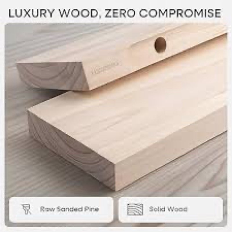 Homeforia 6X47” inch Wood Floating Shelves, High End Solid Natural Wood  Floating Shelf for Wall, Unfinished Wooden  Floating Shelves, Heavy Duty Bracket, 4 pieces