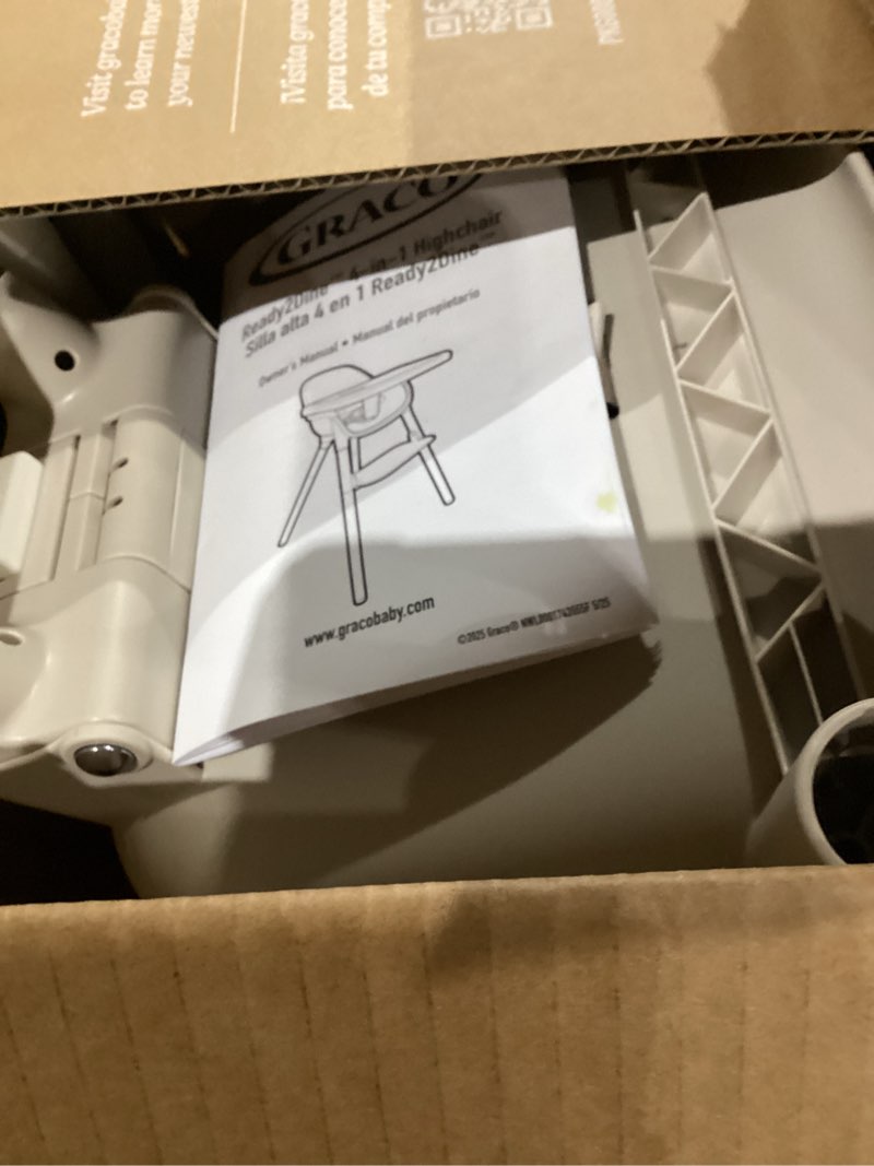 Condition photo showing As Is for graco ready2dine 4-in-1 highchair, portable high chair with 4 growing stages, foldable baby high chair, toddler feeding seat, youth stool, and big kid seat, walker 4-in-1 walker