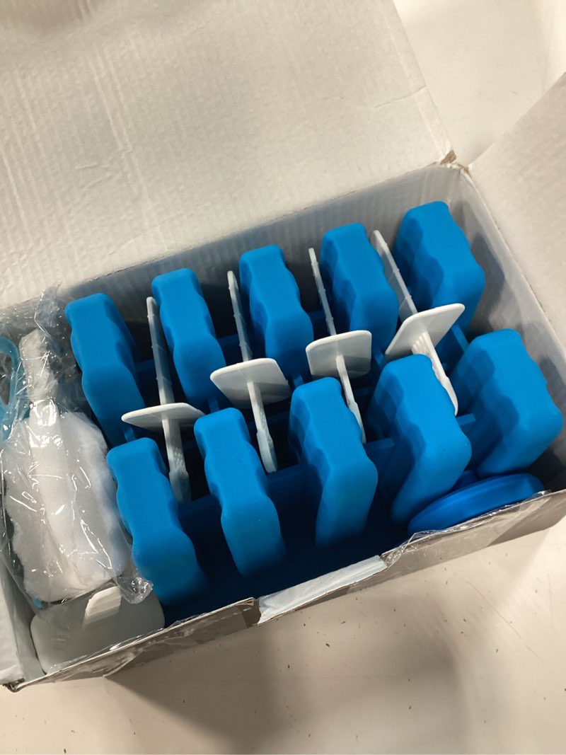 Condition photo showing Good Condition for miaowoof homemade popsicle molds, 10-cav non-bpa silicone ice pop maker, with 50 sticks, 50 bags, 10 reusable sticks, funnel, brush and ice pop recipe (blue) 10 cavities blue