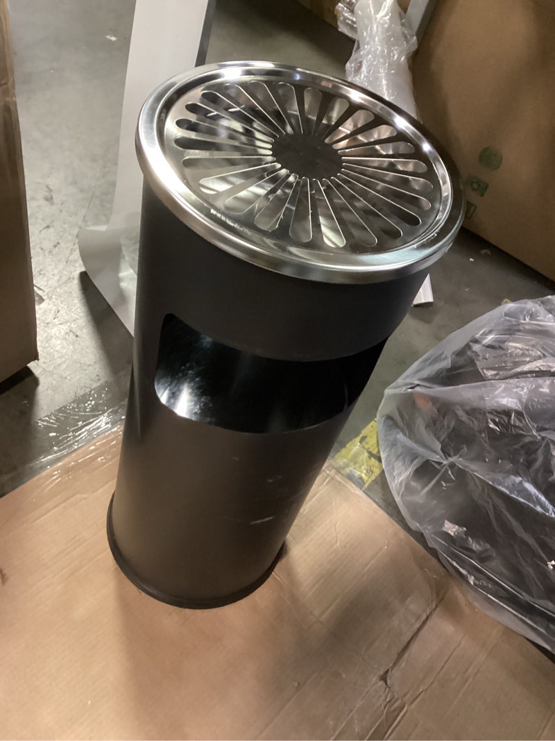 Condition photo showing As Is for Small trash can and smoke receptacle 