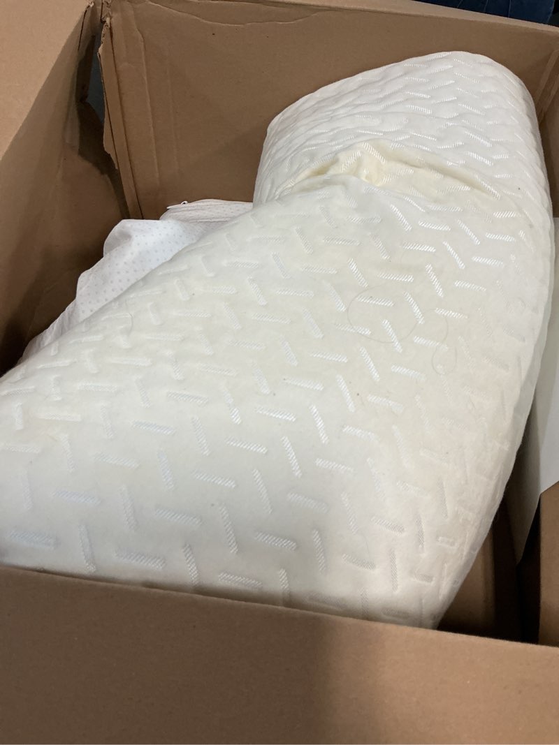Condition photo showing As Is for 2” crib mattress topper memory foam - waterproof breathable soft washable cover 52” x28” x 2” fits standard size cribs & toddler beds by sleepah