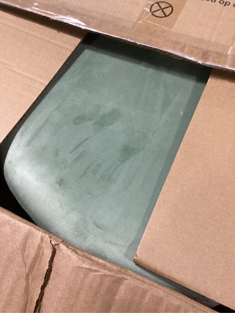 Condition photo showing As Is for b fsobeiialeo round velvet storage ottoman with tray, folding ottoman with storage coffee table foot rest for dorm room, living room sage, 22.83"x22.83"x17.32" 22.83×22.83×17.32 sage