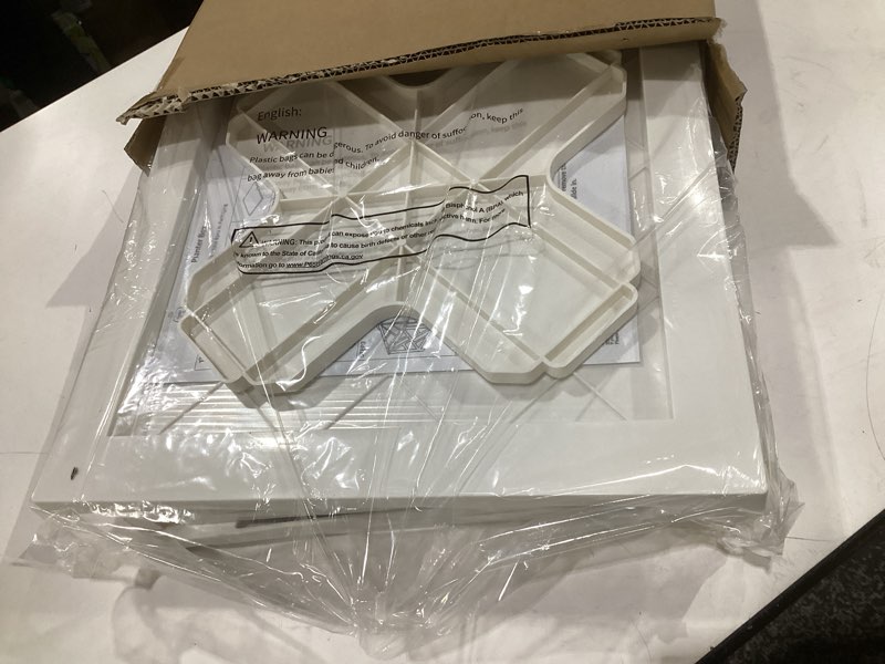 Condition photo showing Good Condition for lattice design outdoor planter box - 14.75” square 13” tall white plant pot - decorative plant pots for front porch decor - flower pots outdoor planters for porch patio or garden decor by pure garden white pack of 1