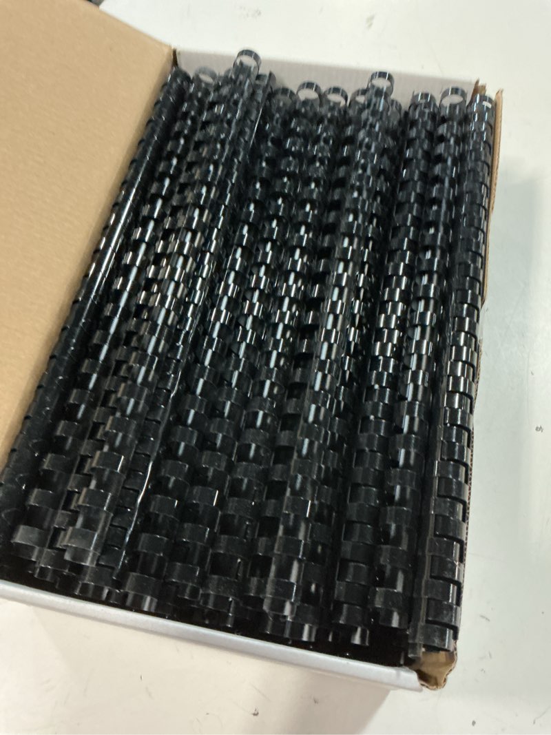 Condition photo showing Good Condition for mead combbind binding spines/spirals/coils/combs, 1/2", 85 sheet capacity, black, 125 pack (4000134)