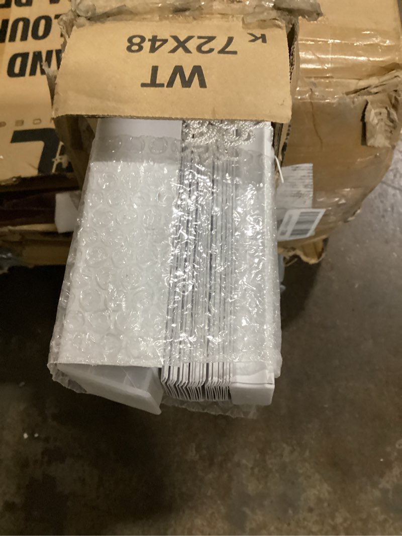 Condition photo showing As Is for Eclipse 2" Premium Vinyl Blinds for Light Filtering & Privacy, Durable Room Darkening Blinds for Home or Office, Tested and Certified Child Safe Cordless Vinyl Blinds - White, 72 W x 48 L White 72"W x 48"H