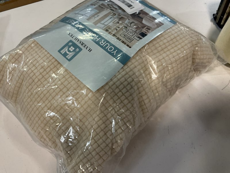 Condition photo showing Good Condition for H.VERSAILTEX Super Stretch Individual Seat Cushion Cover Sofa Covers Couch Cushion Covers Slipcover Sets Thick Jacquard Textured Twill Fabric (3 Piece Sofa Cushion Covers, Natural) Natural 3 Cushion Sofa