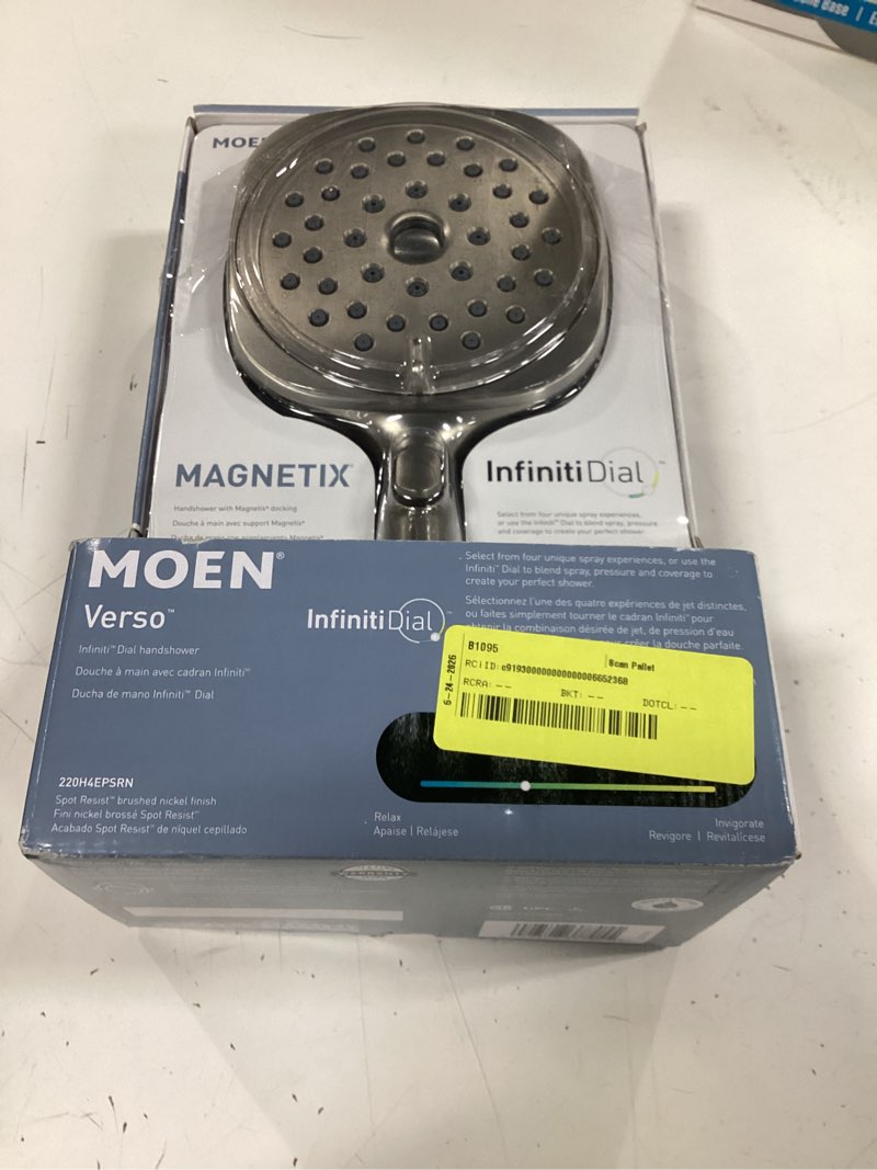 Condition photo showing Good Condition for moen 220h4epsrn verso square handheld shower head 8-spray patterns spot resist nickel