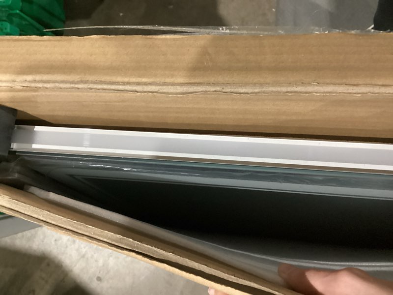 Condition photo showing Good Condition for led bathroom mirror, 24x32 inch gradient front and backlit led mirror for bathroom, 3 colors dimmable cri>90 double lights, ip54 enhanced anti-fog, hanging plates lighted vanity mirror