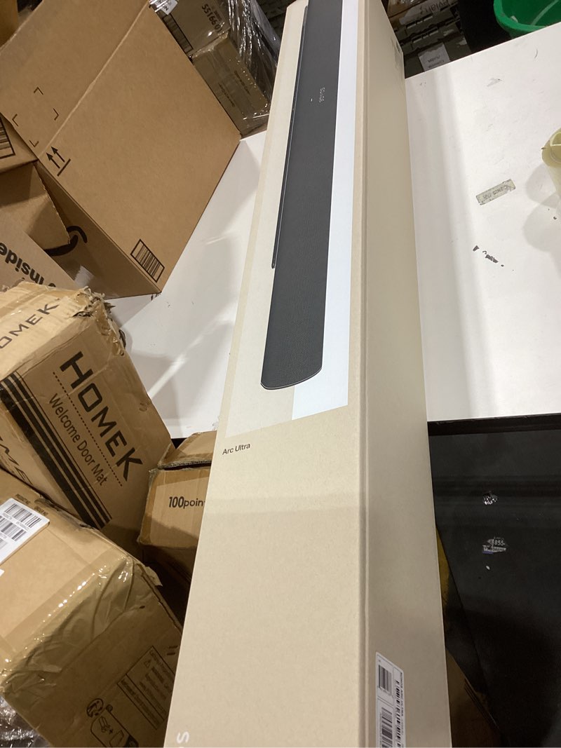 Condition photo showing New/Like New for sonos arc ultra soundbar with dolby atmos and voice control - 9.1.4 surround sound for tv and music - black black soundbar only