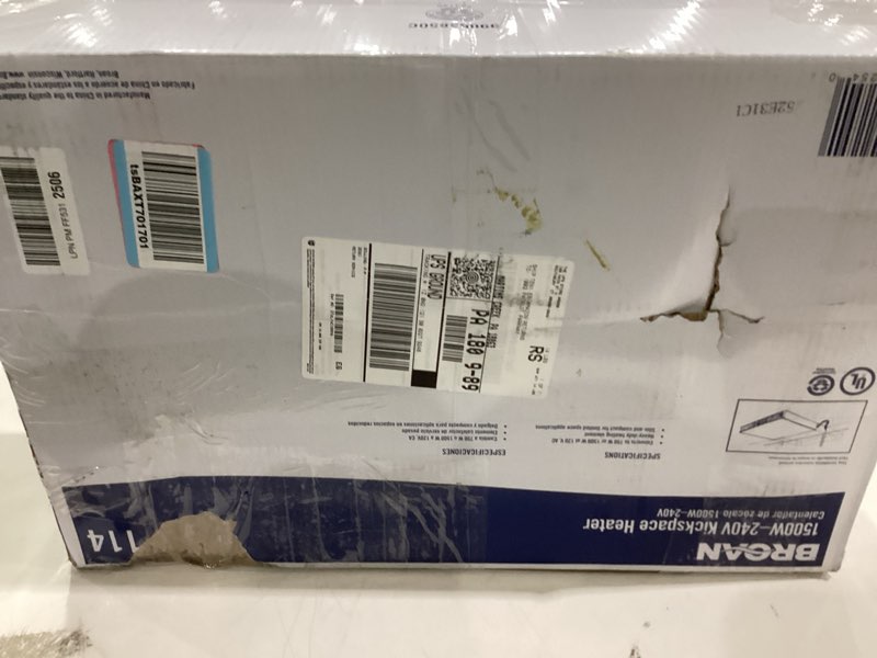 Condition photo showing Good Condition for Broan-NuTone 114 Kickspace Fan-Forced Wall Heater Without Built-in Thermostat, White No Thermostat