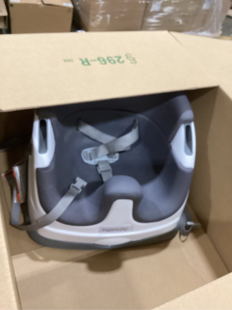Condition photo showing As Is for Ingenuity Baby Base 2-in-1 Booster Feeding and Floor Seat with Self-Storing Tray - Slate