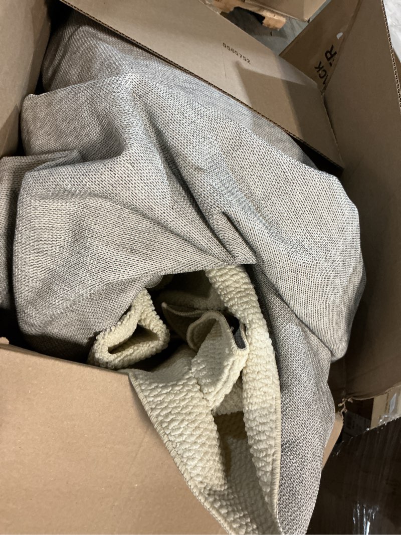 Condition photo showing As Is for beverly rug micro loop area rug white 8x10 modern luxury soft boho geometric durable indoor area rugs for living dining room office stain resistant non shedding casual indoor carpet white 8 x 10 3304-white 8' x 10' (rectangular)