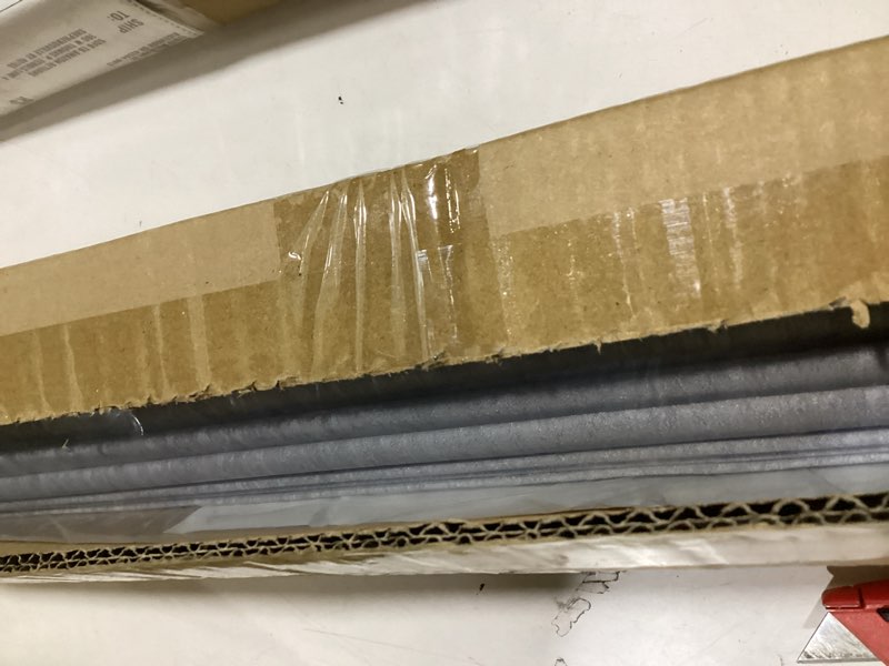 Condition photo showing As Is for lazblinds cordless roman shades for windows, 24" w × 60" h, grey | blackout room darkening thermal insulated window blinds lightweight fabric blinds for indoor windows blackout - grey 24" w × 60" h