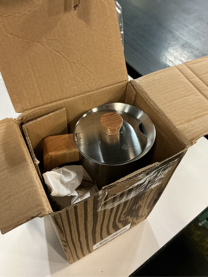 Condition photo showing Good Condition for waldwerk stainless steel moka pot (10oz) - toxic free moka pot with oak wood handle - stovetop espresso maker - italian coffee maker for stovetop and induction moka pot 10oz capacity