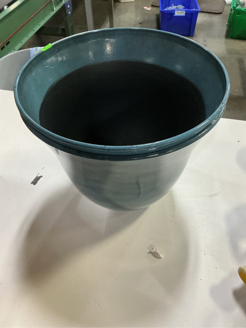Condition photo showing Good Condition for Classic Home and Garden Honeysuckle Flower Pot Garden Planter, 13" Blue Jean (Pack of 2)